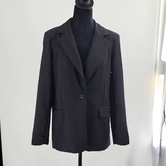 Iris Black Blazer Notched Lapel Tailored - Picture 1 of 13